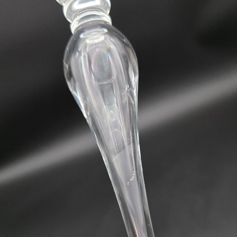 Mikasa Jamestown Clear Glass Candlestick 9.5 Inches Tall Set of 2 - Picture 9 of 9